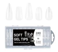 Time Saving 5 In 1 Clear Press On Nails Fashion Manicure Accessories Easy Application For Beginners