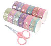 Time Series Washi Tape Sets 12 Rolls Craft Tape Simple Star and Triangle Designs 1.5cm x 2m Ideal for DIY Bookmarks Gift Wrapping Scrapbooking Creative Projects