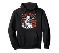 Time Spent With A Cat Is Never Wasted Boo Halloween Ghost Pullover Hoodie