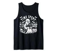 Time Spent with A Cat is Never Wasted Halloween Pumpkin Boo Tank Top