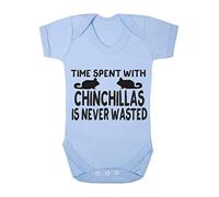 Time Spent with Chinchillas is Never Wasted Baby Grow Vest, 6-12 Months, Pastel Blue