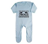 Time Spent with Chinchillas is Never Wasted Baby Romper Jumpsuit with feet, 0-3 Months, Pastel Blue
