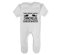 Time Spent with Chinchillas is Never Wasted Baby Romper Jumpsuit with feet, 0-3 Months, White