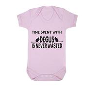 Time Spent with Degus is Never Wasted Baby Grow Vest, 6-12 Months, Pastel Pink