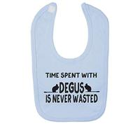 Time Spent with Degus is Never Wasted Cotton Baby bib - Pastel Blue