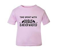 Time Spent with Degus is Never Wasted Short Sleeve Cotton Kids t Shirt, 2-3 Years, Pastel Pink