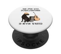 Time spent with dogs and guitars is never wasted PopSockets Adhesive PopGrip
