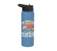 Time Spent with Dogs and Guitars is Never Wasted Stainless Steel Insulated Water Bottle