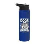 Time Spent with Dogs and Guitars is Never Wasted Stainless Steel Insulated Water Bottle