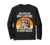 Time Spent with Dogs and Guitars is Never Wasted Vintage Long Sleeve T-Shirt