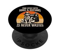 Time Spent With Dogs And Guitars Is Never Wasted Vintage PopSockets Adhesive PopGrip