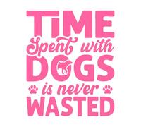 time Spent with Dogs is Never Wasted Typography Wall Vinyl Sticker Decor 41x49.3cm Car Body Decoration Pink