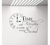 Time Spent with Family is Worth Every Second Inspirational Wall Sticker Quote Kitchen Dining Room Home Wall Art Decor Decal 73X42 cm