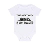 Time Spent with Gerbils is Never Wasted Baby Grow Vest, 0-3 Months, White