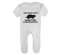 Time Spent with Hamsters is Never Wasted Baby Romper Jumpsuit with feet, 0-3 Months, White