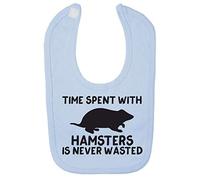 Time Spent with Hamsters is Never Wasted Cotton Baby bib - Pastel Blue