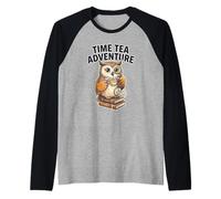 Time Tea Adventure Book Humor Addict Owl Lover Club Quote Raglan Baseball Tee