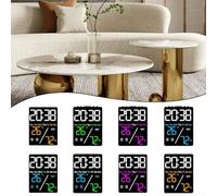 Time, Temperature, and Humidity Digital Clock with Large Screen and Multiple Brightness Levels, Designed for Accurate Environmental Monitoring (Black shell rose red)