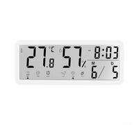 Time, Temperature, And Humidity Display Digital Clock, LCD, ABS Construction, Two Installation Methods, USB Or Battery Power(white)