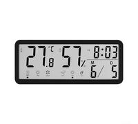 Time, Temperature, And Humidity Display Digital Clock, LCD, ABS Construction, Two Installation Methods, USB Or Battery Power(black)