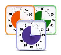 TIME TIMER Classroom Set - 60 Min Timer Dry Erase Activity Cards, Classroom, Learning Centers/Clock Secondary Desk, Set 3 TT08B-SEC3-W 19 x 19 x 3 cm Purple/Orange/Green