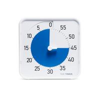Time Timer Original 8" Visual Countdown Timer - Medium 60-Minute Silent Classroom Visual Timer for SEL, Emotional Regulation, Focus, Calm Transitions, ADHD, Autism - (Blue Disk & White Frame)