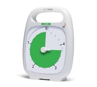 Time Timer PLUS 5 Minute Visual Analog Timer (White) Optional Alert (VolumeControl Dial) No Loud Ticking; Time Management Tool