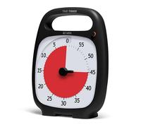 Time Timer TTP7-W PLUS 60 Minute Visual Analog Timer; Optional Alert (Volume-Control Dial); Silent Operation (No Ticking); Time Management Tool (Charcoal)