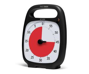 Time Timer TTP7-W PLUS 60 Minute Visual Analog Timer; Optional Alert (Volume-Control Dial); Silent Operation (No Ticking); Time Management Tool (Charcoal)