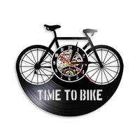 Time To Bike Bikers Inspiration Quote Home Decor Mountain Bike Wall Clock Old Time Bicycle Cyclist Retro Vinyl Record Wall Clock Without LED