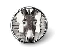 Time To Get Basted Donkey Round Brooch Pin Badge Lapel Tie Pin for Women Men Office Worker Teacher Decor
