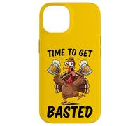 Time To Get Basted - Funny Turkey Drinking Beer Thanksgiving Case for iPhone 14