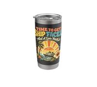 Time to Get Ship Faced A Little Nauti Retro Drinking Cruise Stainless Steel Insulated Tumbler