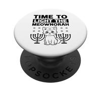 Time to light the Meownorah Cat Menorah PopSockets Adhesive PopGrip
