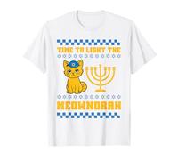 Time to Light The Meownorah Cat Menorah T-Shirt