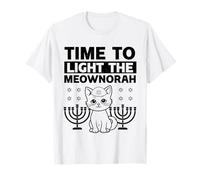 Time to Light The Meownorah Cat Menorah T-Shirt