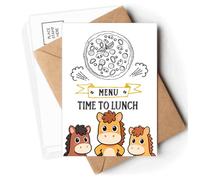 Time To Lunch Pizza Foods Postcards Envelopes Cards Mailing Year Horse