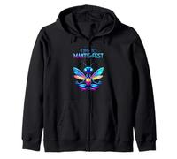 Time to Mantis-fest - Meditative Praying Mantis Art Zip Hoodie
