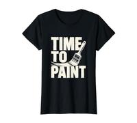 Time to Paint Painter Art Class Creative Humor Value Graphic T-Shirt, Women, Black, XL