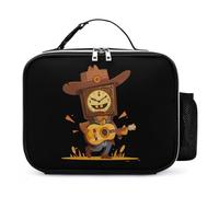 Time to Play Guitar Music Reusable Insulated Lunch Bag Tote Handbag Leather Portable Cooler Bags for Men Women