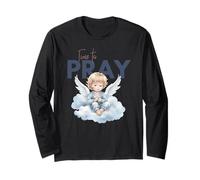 Time to Pray Angel Cloud Christian Design Long Sleeve T-Shirt