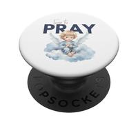 Time to Pray Angel Cloud Christian Design PopSockets Adhesive PopGrip