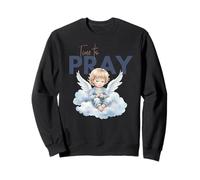 Time to Pray Angel Cloud Christian Design Sweatshirt