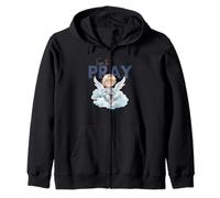 Time to Pray Angel Cloud Christian Design Zip Hoodie