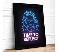 Time to Reflect Modern Framed Wall Art Print A3 (42×29.7cm) Black, Wall Decor for Living Room, Bedroom, Office & Home, Ready to Hang, Art Gift