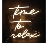 Time To Relax LED Sign Decorative Neon Sign for Bedroom Bathroom Lounge Decor Spa Relaxing Wall Art Decorations Christmas Birthday Gifts (Warm white)