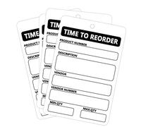 Time to Reorder Tags,2.5x3.5 Inch 100 Pcs Per Pack Warehouse Inventory Card for Business Inventory Management