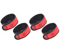 Time To Run High Visibility Reflective Running Cycling Walking Super Bright Flashing Light Up LED Armband Slap Wrap Bracelet Safety Wristband Band From Pack Of Four Red