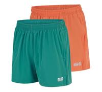 Time To Run Men's Pace Running/Gym/Training/Workout/Jogging Exercise Short with Quick Dry Inner Brief Lining and Two Zipped Side Phone Or Gel Pockets Medium Pack of Two Bayou/Terracotta