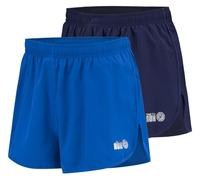 Time To Run Men's Split Pace Spirit Active Running/Gym/Athletics/Workout Shorts with Quick Dry Liner & Rear Zip Gel Or Phone Pocket Medium Barents Blue/Peacoat Pack Of Two